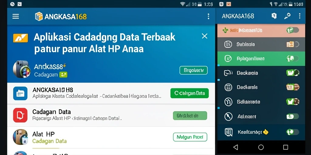 Tampilan antarmuka aplikasi Cadangan Data yang user-friendly.