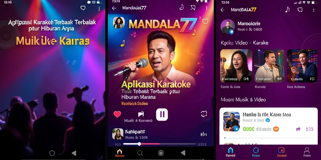 Antarmuka MANDALA77 yang menarik dan mudah digunakan untuk karaoke.